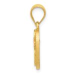 14k Two-Tone Heart Letter E  Initial Pendant - Image 2