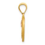 14k Two-Tone Heart Letter M  Initial Pendant - Image 2