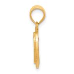 14k Two-Tone Heart Letter P  Initial Pendant - Image 2