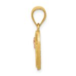 14k Two-Tone Heart Letter T  Initial Pendant - Image 2