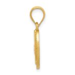 14k Two-Tone Heart Letter W  Initial Pendant - Image 2