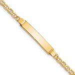 14k Polished Semi-Solid Chain/Solid Plate Anchor Link 25.5x5mm Plate 8 inch ID Bracelet