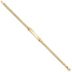 14k Polished Semi-Solid Chain/Solid Plate Cuban Link 25.5x5mm Plate 7 inch ID Bracelet - Image 2