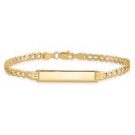 14k Polished Semi-Solid Chain/Solid Plate Cuban Link 25.5x5mm Plate 7 inch ID Bracelet - Image 3
