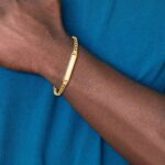 14k Polished Semi-Solid Chain/Solid Plate Cuban Link 25.5x5mm Plate 7 inch ID Bracelet - Image 6