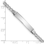 14k White Gold Polished Semi-Solid Chain/Solid Plate Cuban Link 26x5mm Plate 7 inch ID Bracelet - Image 3
