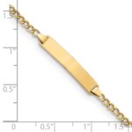 14k Polished Semi-Solid Chain/Solid Plate Cuban Link 23x4.3mm Plate 7 inch ID Bracelet - Image 3