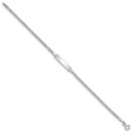 14k White Gold Polished Semi-Solid Chain/Solid Plate Anchor Link 20.5x4.5mm Plate 7 inch ID Bracelet - Image 2