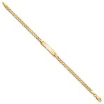 14k Polished Semi-Solid Chain/Solid Plate Cuban Link 19.5x4.5mm Plate 7 inch ID Bracelet - Image 2