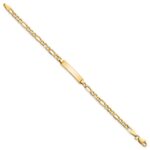 14k Polished Semi-Solid Chain/Solid Plate Figaro Link 20.3x4.4mm Plate 6 inch Baby/Child ID Bracelet - Image 2