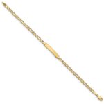 14k Polished Semi-Solid Chain/Solid Plate Figaro Link 23x4.3mm Plate 8 inch ID Bracelet - Image 2