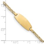 14k Polished Semi-Solid Chain/Solid Plate Anchor Link Oval 18.5x8.5mm Plate 7 inch ID Bracelet - Image 3