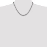 14K White Gold 5mm Solid Miami Cuban Link with Lobster Clasp Chain - Image 4
