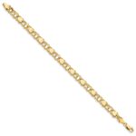 14k 7mm Solid Double Link with Hearts Charm Bracelet - Image 2