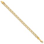 14k 7.5mm Solid Double Link Charm Bracelet - Image 2