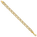 14k 8.5mm Hollow Double Link Charm Bracelet - Image 2