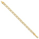 14k 7mm Solid Triple Link Charm Bracelet - Image 2