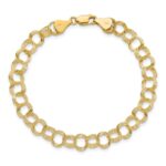 14k 7mm Solid Triple Link Charm Bracelet - Image 4