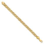 14k 7.5mm Diamond-cut Solid Heavy Double Link Charm Bracelet - Image 2