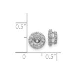 14k White Gold 1/5 carat Diamond Circle Earring Jackets - Image 3