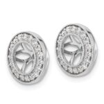 14k White Gold 1/3 carat Lab Grown Diamond VS/SI+ G+ with 6.5 mm Earring Jacket - Image 2