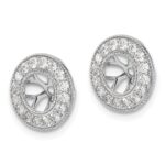 14k White Gold 5/8 carat Lab Grown Diamond VS/SI+ G+ with 6 mm Earring Jacket - Image 2