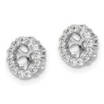 14k White Gold 1/4 carat Diamond Circle Earring Jackets - Image 2