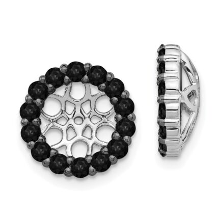 14k White Gold 1 carat Black Diamond Circle Earring Jackets