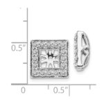 14k White Gold 7/8 carat Diamond Square Earring Jackets - Image 3