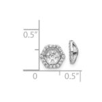 14k White Gold Hexagon 1/6 carat Diamond Earring Jackets - Image 3