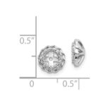 14k White Gold Twisted Edge 1/10 carat Diamond Earring Jackets - Image 3