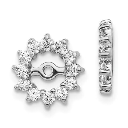 14k White Gold 1/2 carat AA Diamond Earring Jackets