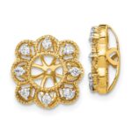14k 1/4 carat Lab Grown Diamond VS/SI+ G+ with 4.4 mm Earring Jacket