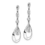 14k White Gold 1/8 carat Lab Grown Diamond VS/SI+ G+ Teardrop Dangle Earring Jackets - Image 2