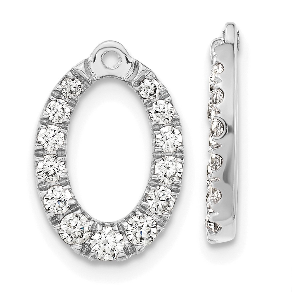 EJM9643-135-WAA.jpg 14k White Gold 1 1/3 carat Lab Grown Diamond VS/SI+ G+ Oval Earring Jackets - Image 1
