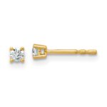 18k 1/10 carat Lab Grown Diamond VS+ F+ Round Complete Four Prong Stud Earrings