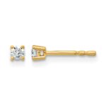 14k 1/10 carat Lab Grown Diamond VS+ F+ Round Complete Four Prong Heavyweight Stud Earrings