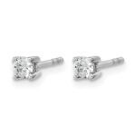 14k White Gold 1/5 carat Certified Lab Grown Diamond VS+ F+ Round Complete Four Prong Heavyweight Stud Earrings - Image 2