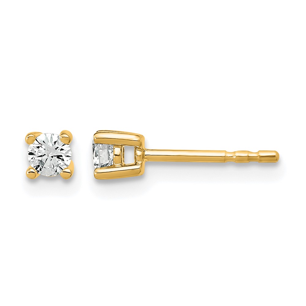 EM1006-020-YAA-5.jpg 14k 1/5 carat Lab Grown Diamond VS/SI+ G+ Round Complete Four Prong Heavyweight Stud Earrings - Image 1