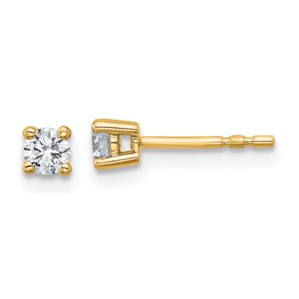 18k 1/4 carat Lab Grown Diamond VS+ F+ Round Complete Four Prong Stud Earrings