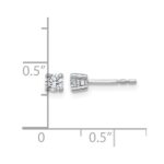 14k White Gold 1/4 carat Certified Lab Grown Diamond VS+ F+ Round Complete Four Prong Heavyweight Stud Earrings - Image 5