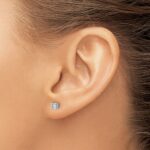 14k White Gold 1/3 carat Certified Lab Grown Diamond VS/SI+ G+ Round Complete Four Prong Heavyweight Stud Earrings - Image 3