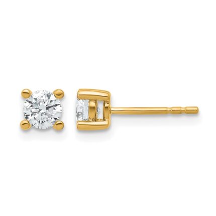 14k 5/8 carat Lab Grown Diamond VS+ F+ Round Complete Four Prong Heavyweight Stud Earrings
