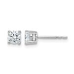 14k White Gold 3/4 carat Certified Lab Grown Diamond VS+ F+ Round Complete Four Prong Heavyweight Stud Earrings