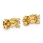 18k 1 carat Lab Grown Diamond VS+ F+ Round Complete Four Prong Stud Earrings - Image 3