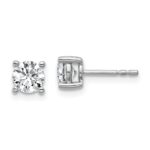 Platinum 1 carat Lab Grown Diamond VS+ F+ Round Complete Four Prong Stud Earrings