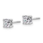 Platinum 1 carat Certified Lab Grown Diamond VS+ F+ Round Complete Four Prong Stud Earrings - Image 2
