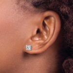 14k White Gold 1 carat Lab Grown Diamond VS+ F+ Round Complete Four Prong Heavyweight Stud Earrings - Image 3