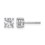 14k White Gold 1 carat Lab Grown Diamond VS/SI+ G+ Round Complete Four Prong Heavyweight Stud Earrings