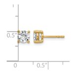 14k 1 carat Certified Lab Grown Diamond VS/SI+ G+ Round Complete Four Prong Heavyweight Stud Earrings - Image 5